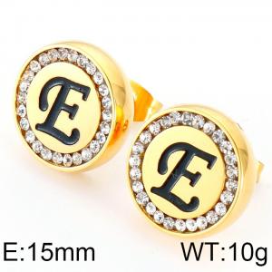 Stainless Steel Stone&Crystal Earring - KE69344-K