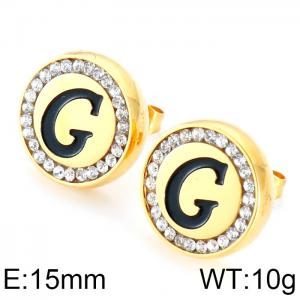 Stainless Steel Stone&Crystal Earring - KE69346-K