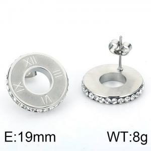 Stainless Steel Stone&Crystal Earring - KE70305-K