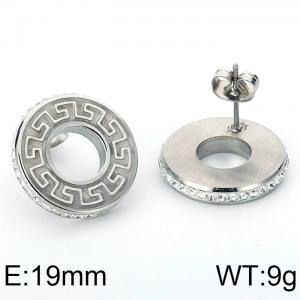 Stainless Steel Stone&Crystal Earring - KE70306-K