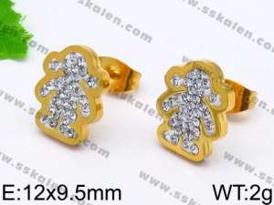 Stainless Steel Stone&Crystal Earring - KE71108-Z