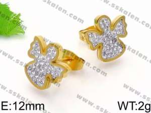 Stainless Steel Stone&Crystal Earring - KE71115-Z