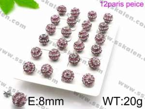 Stainless Steel Stone&Crystal Earring - KE71340-K