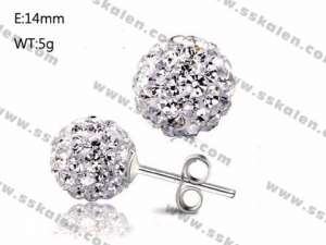Stainless Steel Stone&Crystal Earring - KE71989-Z