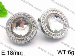 Stainless Steel Stone&Crystal Earring - KE72138-Z