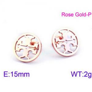 SS Rose Gold-Plating Earring - KE74810-K