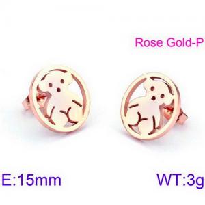SS Rose Gold-Plating Earring - KE74822-K