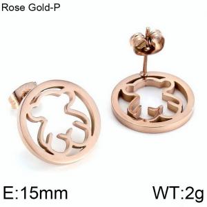 SS Rose Gold-Plating Earring - KE74834-K