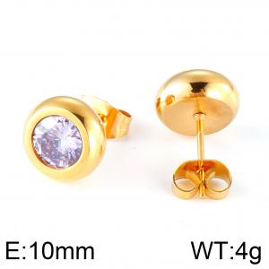 Stainless Steel Stone&Crystal Earring - KE75924-K