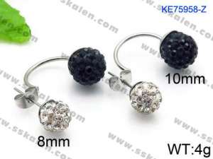 Stainless Steel Stone&Crystal Earring - KE75958-Z