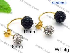 Stainless Steel Stone&Crystal Earring - KE75959-Z