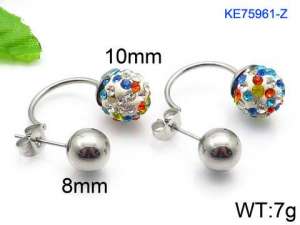 Stainless Steel Stone&Crystal Earring - KE75961-Z