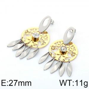 Stainless Steel Stone&Crystal Earring - KE76908-K