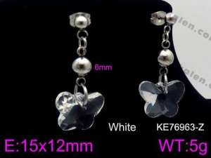 Stainless Steel Stone&Crystal Earring - KE76963-Z