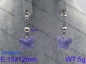 Stainless Steel Stone&Crystal Earring - KE76964-Z