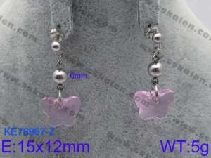 Stainless Steel Stone&Crystal Earring - KE76967-Z