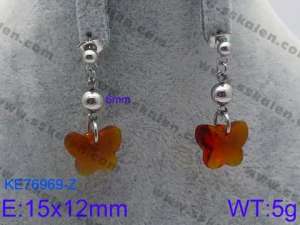 Stainless Steel Stone&Crystal Earring - KE76969-Z