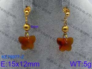 Stainless Steel Stone&Crystal Earring - KE76977-Z