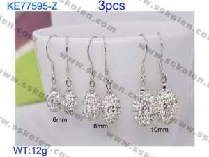 Stainless Steel Stone&Crystal Earring - KE77595-Z