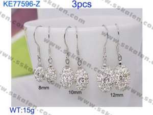 Stainless Steel Stone&Crystal Earring - KE77596-Z