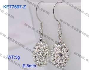 Stainless Steel Stone&Crystal Earring - KE77597-Z