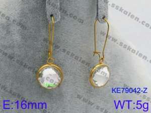 Stainless Steel Stone&Crystal Earring - KE79042-Z