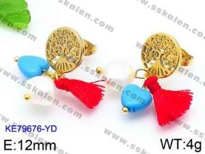 SS Gold-Plating Earring - KE79676-YD