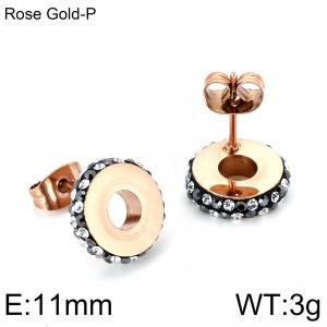 Stainless Steel Stone&Crystal Earring - KE79688-K