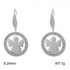 Stainless Steel Stone&Crystal Earring - KE79917-GC