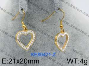 Stainless Steel Stone&Crystal Earring - KE80421-Z