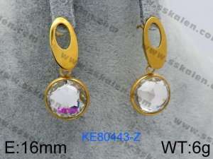 Stainless Steel Stone&Crystal Earring - KE80443-Z