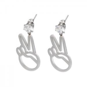 Stainless Steel Stone&Crystal Earring - KE81964-KA