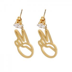 Stainless Steel Stone&Crystal Earring - KE81965-KA