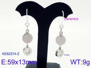 Stainless Steel Stone&Crystal Earring - KE82374-Z