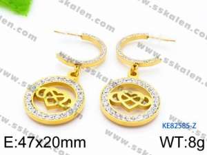 Stainless Steel Stone&Crystal Earring - KE82585-Z