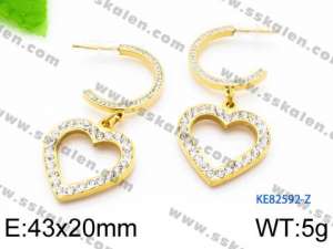 Stainless Steel Stone&Crystal Earring - KE82592-Z