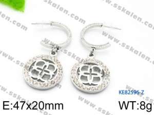 Stainless Steel Stone&Crystal Earring - KE82596-Z