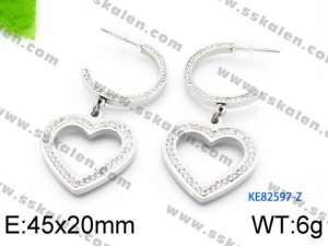 Stainless Steel Stone&Crystal Earring - KE82597-Z