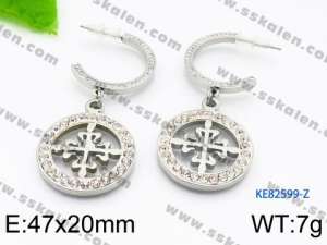 Stainless Steel Stone&Crystal Earring - KE82599-Z