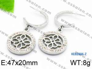 Stainless Steel Stone&Crystal Earring - KE82606-Z