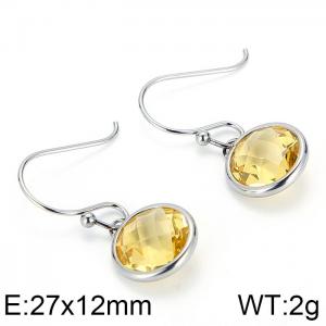 Stainless Steel Stone&Crystal Earring - KE82738-GC