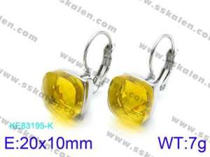 Stainless Steel Stone&Crystal Earring - KE83195-K