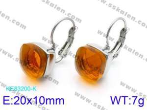 Stainless Steel Stone&Crystal Earring - KE83200-K