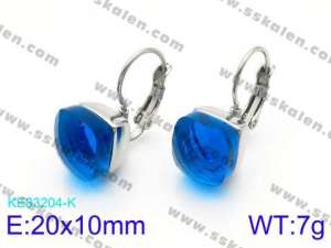 Stainless Steel Stone&Crystal Earring - KE83204-K