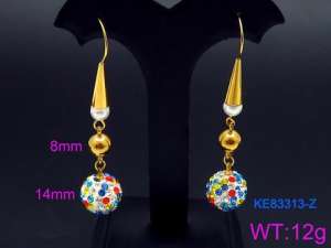 Stainless Steel Stone&Crystal Earring - KE83313-Z