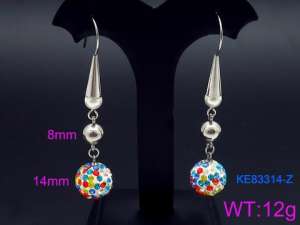 Stainless Steel Stone&Crystal Earring - KE83314-Z