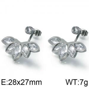 Stainless Steel Stone&Crystal Earring - KE83965-KSP