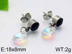 Stainless Steel Stone&Crystal Earring - KE84233-Z