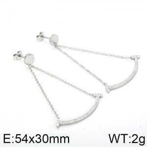 Stainless Steel Stone&Crystal Earring - KE84288-KSP