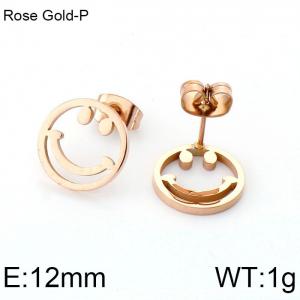 SS Rose Gold-Plating Earring - KE84607-K